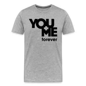 YOU and ME forever - Männer Premium Bio T-Shirt - Grau meliert - Vorne - Damien (186cm)
