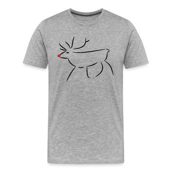 Rudolph le renne T shirt design - T-shirt bio Premium Homme - gris chiné - Devant - Damien (186cm)
