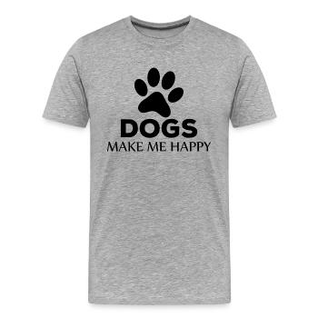 Dog Hund - Männer Premium Bio T-Shirt - Grau meliert - Vorne - Damien (186cm)
