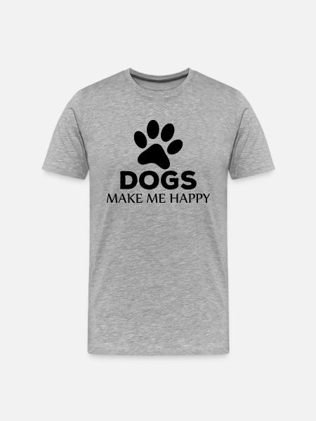Dog Hund - Männer Premium Bio T-Shirt - Grau meliert