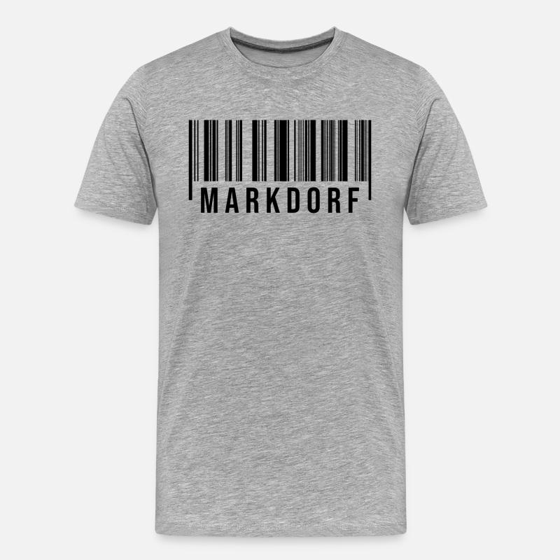 Schwabe Strichcode Markdorf - Männer Premium Bio T-Shirt - Grau meliert