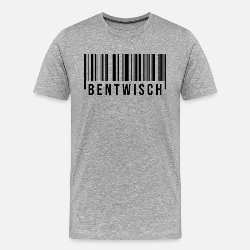Bentwisch Strichcode - Männer Premium Bio T-Shirt - Grau meliert
