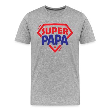 Super dad - Men's Premium Organic T-Shirt - heather grey - Front - Damien (186cm)