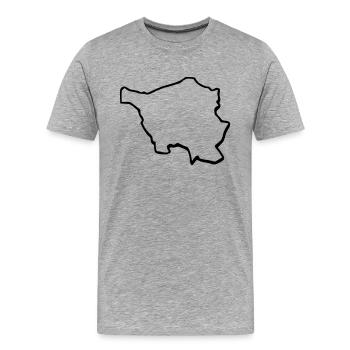Saarland - Männer Premium Bio T-Shirt - Grau meliert - Vorne - Damien (186cm)