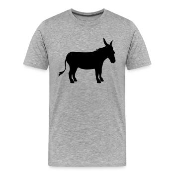 esel pferd pony klein packesel lange ohren bauernh - Männer Premium Bio T-Shirt - Grau meliert - Vorne - Damien (186cm)