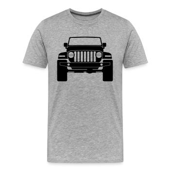 Jeep Wrangler JL - Männer Premium Bio T-Shirt - Grau meliert - Vorne - Damien (186cm)