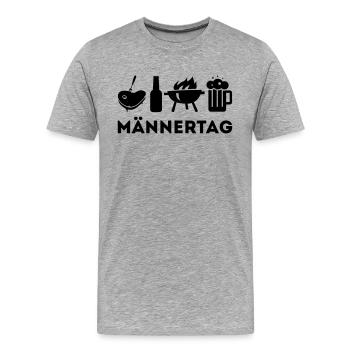 MÄNNERTAG HIMMELFAHRT KUMPELSHIRT - Männer Premium Bio T-Shirt - Grau meliert - Vorne - Damien (186cm)