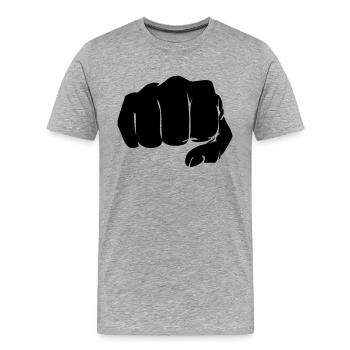 faust_01 - Männer Premium Bio T-Shirt - Grau meliert - Vorne - Damien (186cm)
