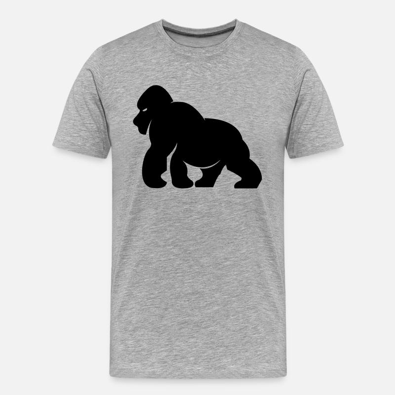 gorilla_01 - Männer Premium Bio T-Shirt - Grau meliert