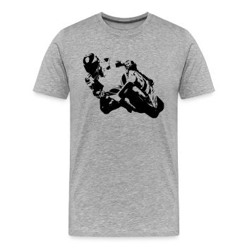 Biker - Men's Premium Organic T-Shirt - heather grey - Front - Damien (186cm)