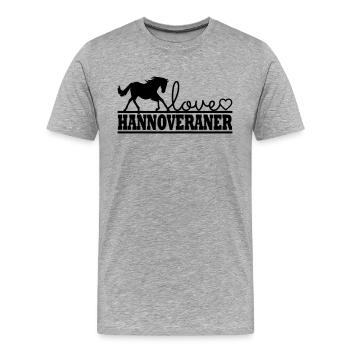 Pferd Hannoveraner - Männer Premium Bio T-Shirt - Grau meliert - Vorne - Damien (186cm)