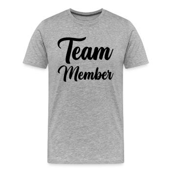 Membres de l’équipe - T-shirt bio Premium Homme - gris chiné - Devant - Damien (186cm)