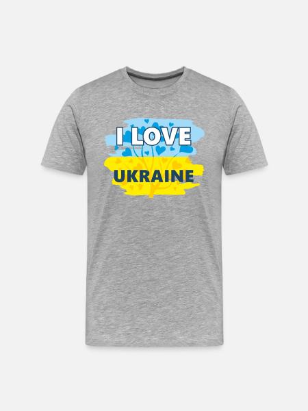 I love Ukraine - Men's Premium Organic T-Shirt - heather grey