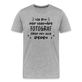 Fotograf Lustiger Spruch Beruf Fotografen Geschenk - Männer Premium Bio T-Shirt - Grau meliert - Vorne - Damien (186cm)