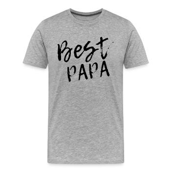 Best Papa - Cadeau Idéal pour les Papas Formidable - T-shirt bio Premium Homme - gris chiné - Devant - Damien (186cm)