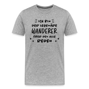 Wanderer Outdoor Lustiger Spruch Wandern Geschenk - Männer Premium Bio T-Shirt - Grau meliert - Vorne - Damien (186cm)