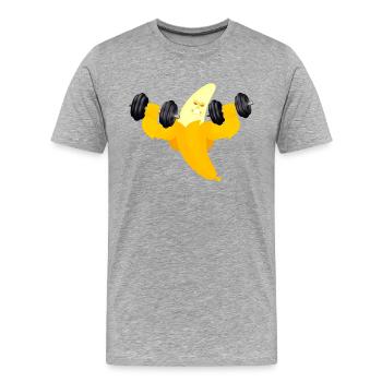 Power Banane - Männer Premium Bio T-Shirt - Grau meliert - Vorne - Damien (186cm)