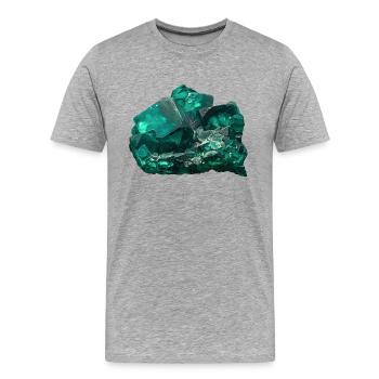Fluorit grün Flussspat Mineral Kristall - Männer Premium Bio T-Shirt - Grau meliert - Vorne - Damien (186cm)