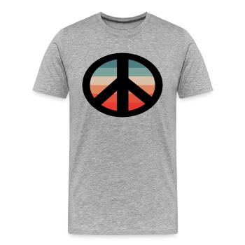 Paix Rétro Paix dans le monde - T-shirt bio Premium Homme - gris chiné - Devant - Damien (186cm)