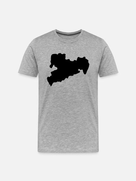 sachsen - Männer Premium Bio T-Shirt - Grau meliert