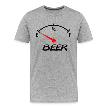 beer - Männer Premium Bio T-Shirt - Grau meliert - Vorne - Damien (186cm)