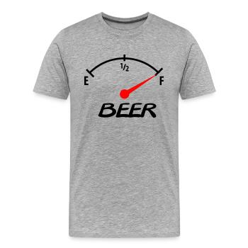beer - Männer Premium Bio T-Shirt - Grau meliert - Vorne - Damien (186cm)