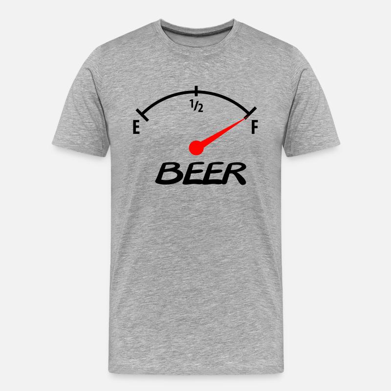 beer - Männer Premium Bio T-Shirt - Grau meliert