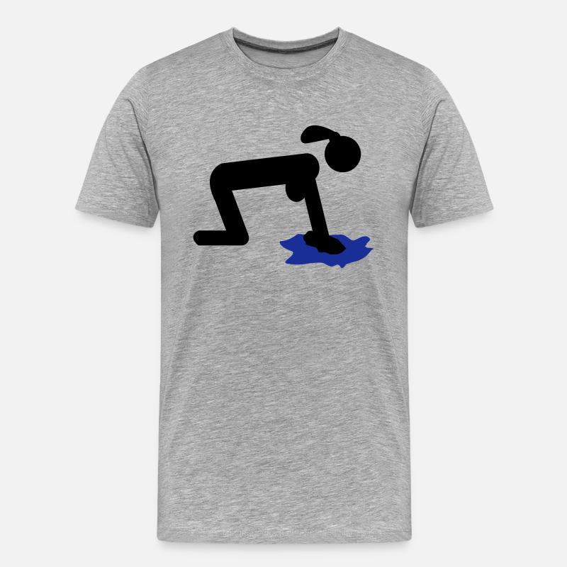 putzen putzfrau - Männer Premium Bio T-Shirt - Grau meliert