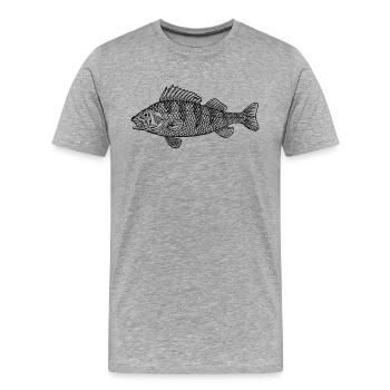 fish388 - Männer Premium Bio T-Shirt - Grau meliert - Vorne - Damien (186cm)