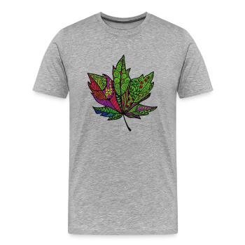 colorful leaf - Men's Premium Organic T-Shirt - heather grey - Front - Damien (186cm)