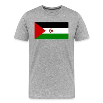 Westsahara-Flagge - Männer Premium Bio T-Shirt - Grau meliert - Vorne - Damien (186cm)