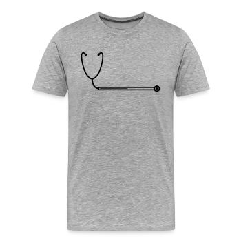 loading loading bar stethoscope listening heartbeat - Men's Premium Organic T-Shirt - heather grey - Front - Damien (186cm)