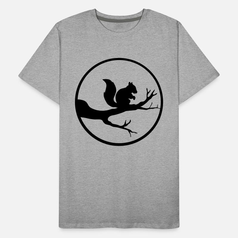 round moon circle night shadow branch black eichhoe Men's Premium Organic T-Shirt