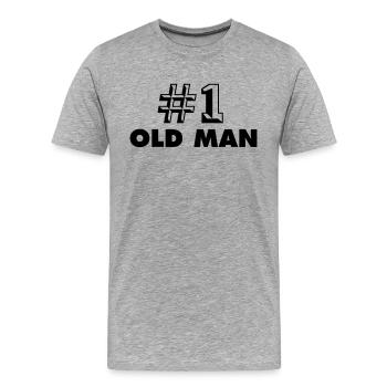 number one old man - Men's Premium Organic T-Shirt - heather grey - Front - Damien (186cm)
