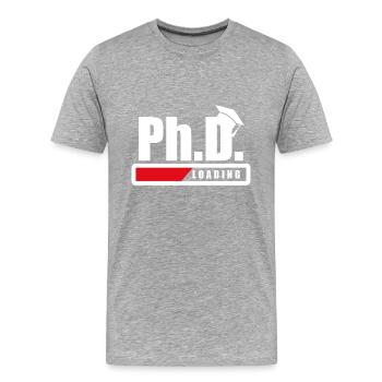 Doctorant étudiant Chargement de doctorant Cadeau drôle - T-shirt bio Premium Homme - gris chiné - Devant - Damien (186cm)
