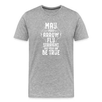 Archery Sagittarius | Bow and arrow gifts - Men's Premium Organic T-Shirt - heather grey - Front - Damien (186cm)