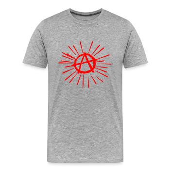 Idée cadeau anarchie symbole - T-shirt bio Premium Homme - gris chiné - Devant - Damien (186cm)