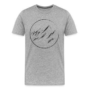Montagnes | Montagnes - T-shirt bio Premium Homme - gris chiné - Devant - Damien (186cm)