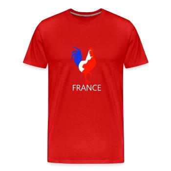 rooster blue white red - Men's Premium Organic T-Shirt - red - Front - Damien (186cm)