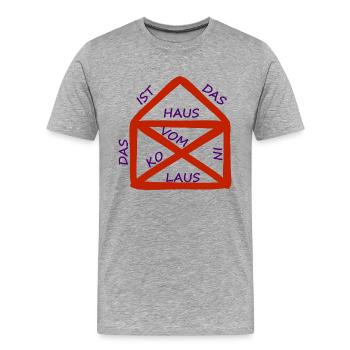 C'est la maison de Saint-Nicolas - T-shirt bio Premium Homme - gris chiné - Devant - Damien (186cm)