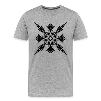 Tribal de tatouage de mosaïque - T-shirt bio Premium Homme - gris chiné - Devant - Damien (186cm)