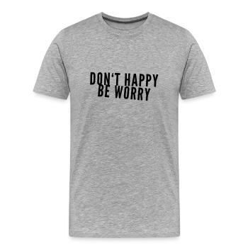ich bin gerne traurig - Männer Premium Bio T-Shirt - Grau meliert - Vorne - Damien (186cm)