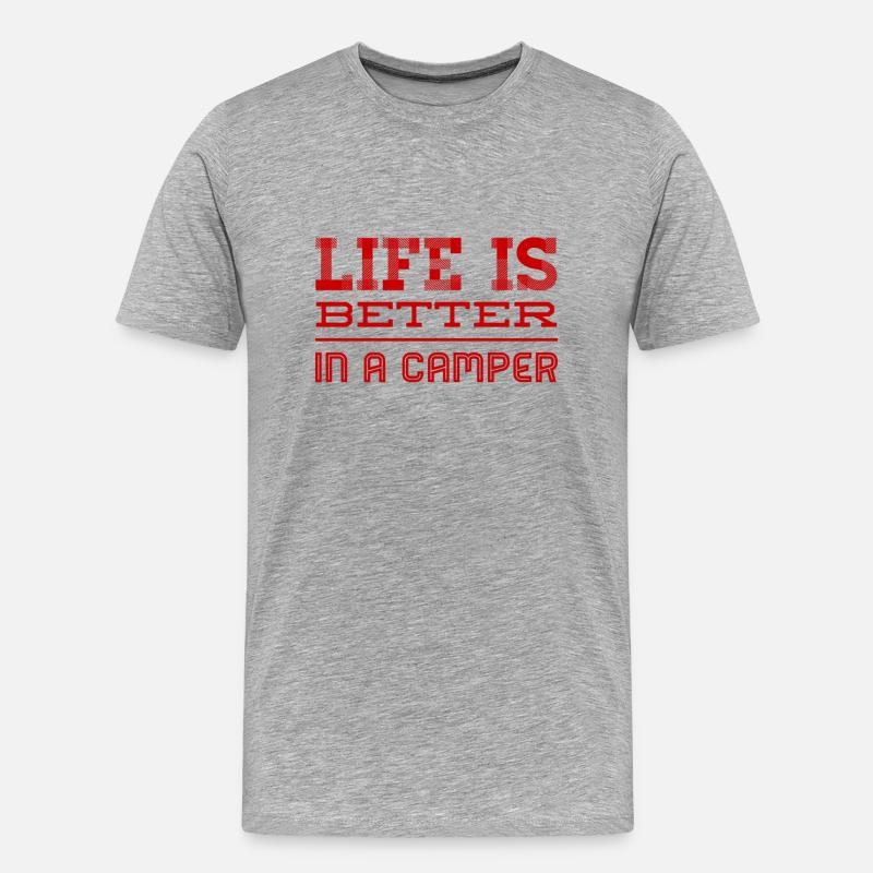 ich bin ein Camper - Männer Premium Bio T-Shirt - Grau meliert