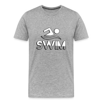 SWIM + Swimmers - Swimming - Men's Premium Organic T-Shirt - heather grey - Front - Damien (186cm)