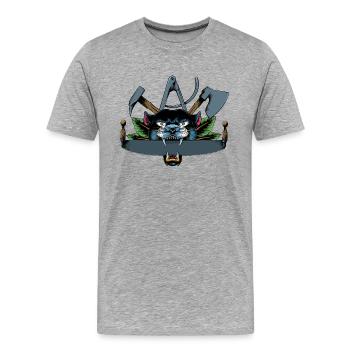 Signe de guilde Zimmermann - T-shirt bio Premium Homme - gris chiné - Devant - Damien (186cm)