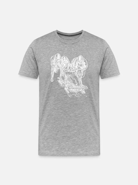 Bobfahrer Viererbob im Eiskanal - Männer Premium Bio T-Shirt - Grau meliert