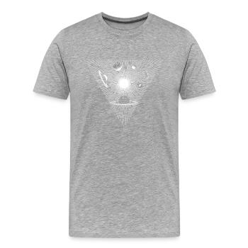 Der Weltraum. - Männer Premium Bio T-Shirt - Grau meliert - Vorne - Damien (186cm)