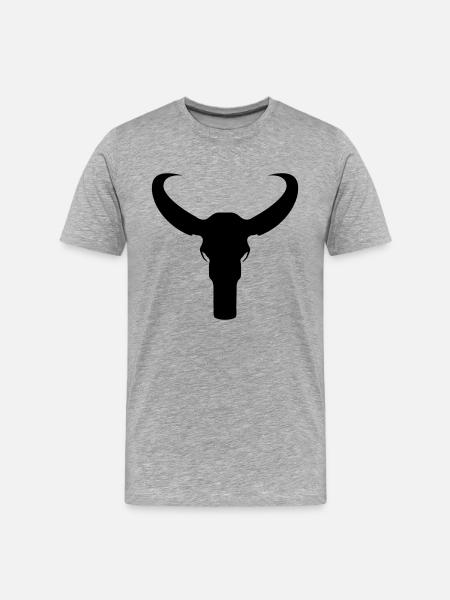 Bull Skeleton - Men's Premium Organic T-Shirt - heather grey