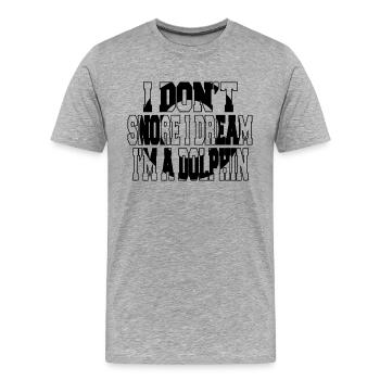 funny sayings swim swimming funny swimming love - Men's Premium Organic T-Shirt - heather grey - Front - Damien (186cm)