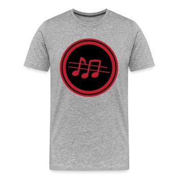 Partitions musicales - T-shirt bio Premium Homme - gris chiné - Devant - Damien (186cm)